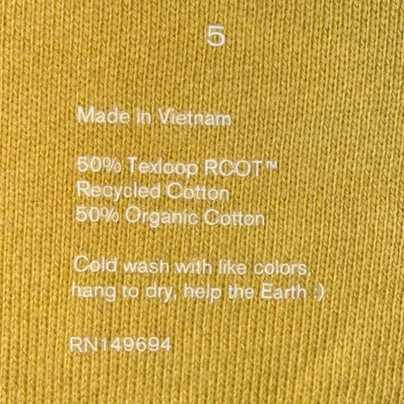 Girlfriend Collective Yellow 50/50 Hoodie Size 5 - Picture 7 of 11